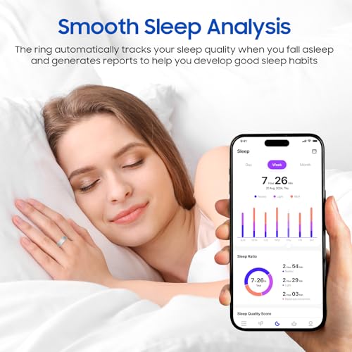 Smart Ring Health Tracker Rose Gold 7 - Waterproof Sleep & Fitness Monitoring