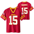 Youth Kansas City Chiefs Patrick Mahomes #15 Red Football Jersey - Size 10-12 Variation