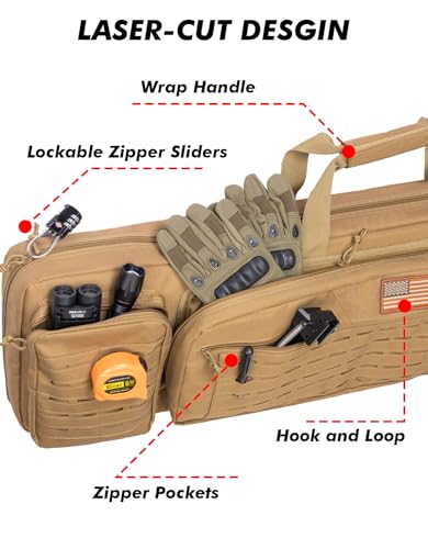 42-Inch Double Rifle Case with MOLLE System - Flat Dark Earth Variation