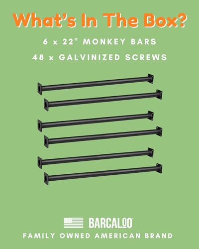 Black 22 Inch Outdoor Monkey Bars Set of 6 for Kids Playgrounds - Barcaloo Variation