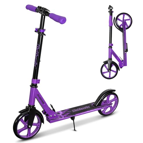Nattork Adjustable Purple Kids & Teen Kick Scooter - Lightweight Folding