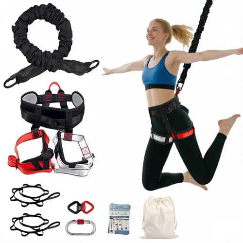PRIORMAN CE Certified Bungee Fitness Set for 80-220lbs, S Size (110-132lbs) - Aerial Yoga & Low-Impact Training Kit