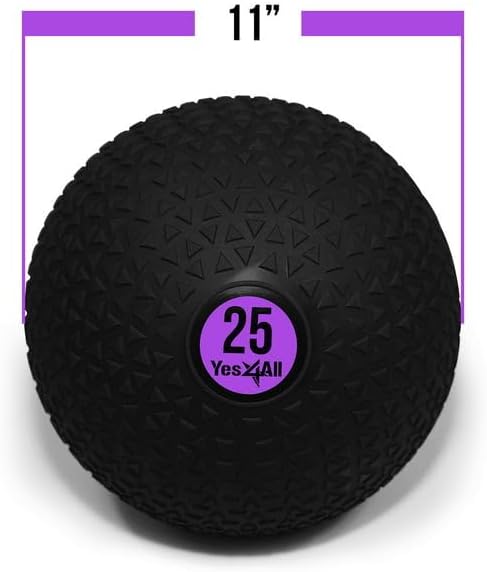 Yes4All Slam Balls - Durable 25lbs Weighted Ball for Strength Training | Black Triangle Design