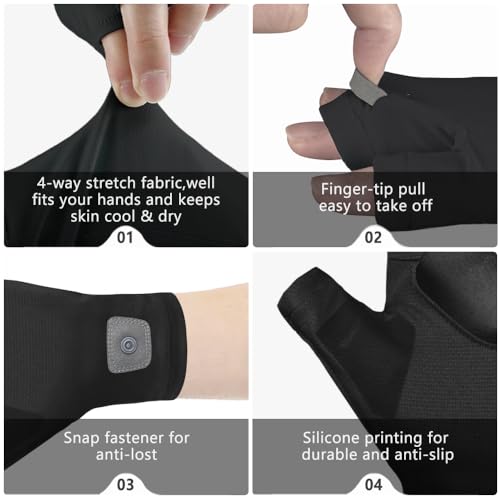 UV Protective Fingerless Gloves for Outdoor Sports - UPF 50+ Sun Protection