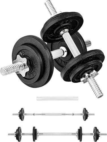 Dumbbell Set with 40lb to 200lb Adjustable Weights and Barbell Connector - Black, D. Variation