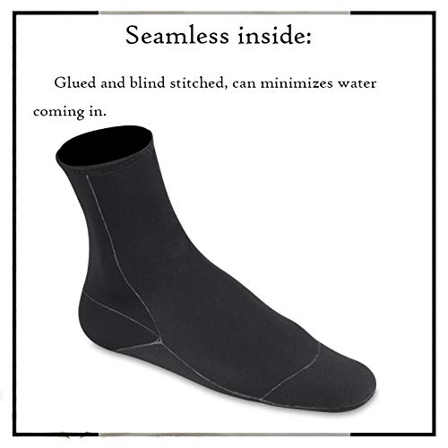 Neoprene Water Socks 3mm High Cut Black XXL - Beach Booties & Fin Socks