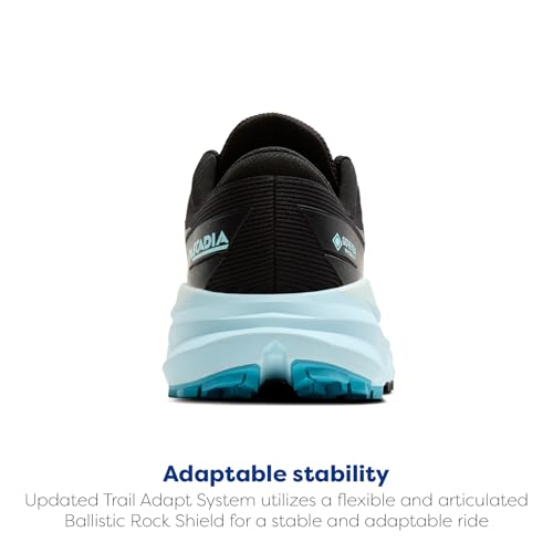 Waterproof Mountain Trail Running Shoes for Women - Black, Blue Flower, Cascadia 19 GTX