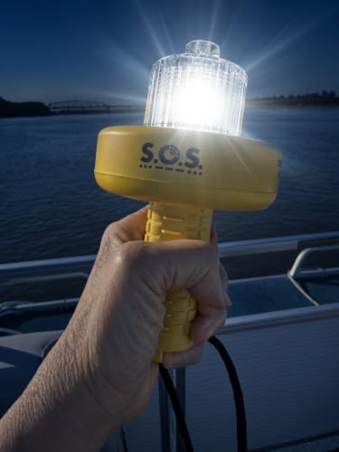 SOS LED Distress Signal Light with IR & Float Ring - USCG Approved, White