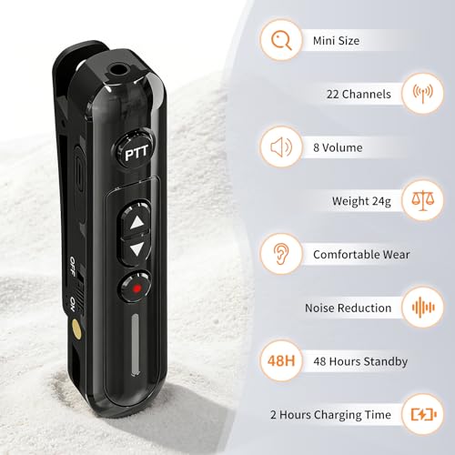 Mini Walkie Talkies 3 Pack with Earpieces - Compact Two-Way Radio Set