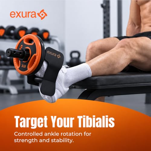 EXURA Single Leg Tibialis Trainer - Adjustable Foot Plate for Ankle & Knee Strengthening