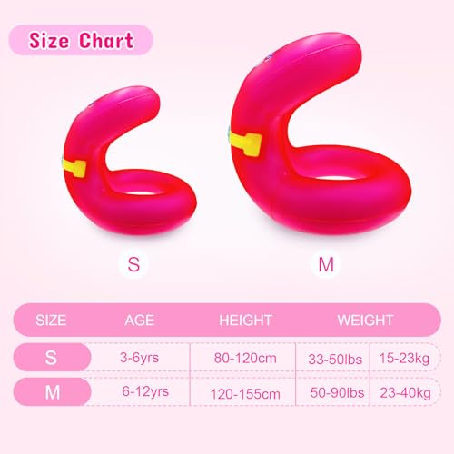 Kids Inflatable Swim Vest for 3-12 Years Pink, 50-90lbs, Toddler Pool Floaties