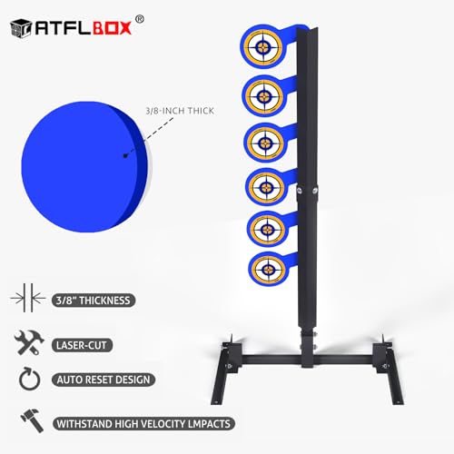 Atflbox 6'' AR500 Steel Dueling Tree Target Kit for Shooting Range