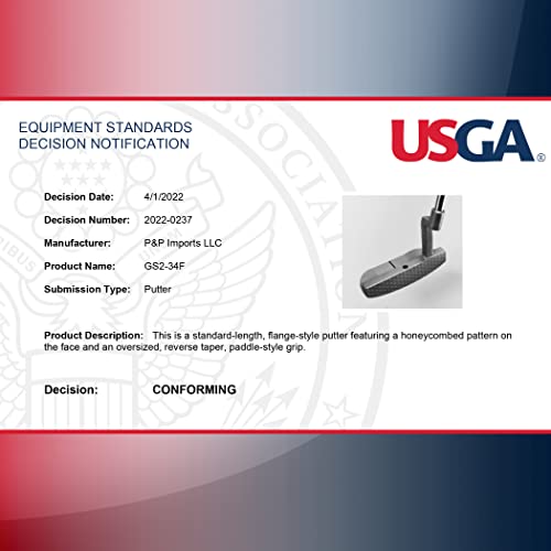 GoSports GS2 Tour Golf Putter with Oversized Grip - 34" Right-Handed Mallet