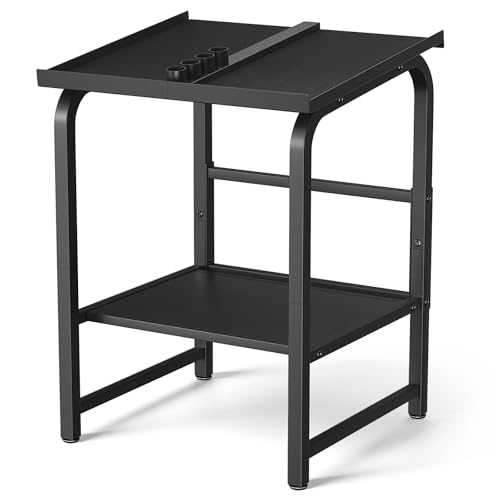 Beolisave Adjustable Dumbbell Rack with Shelf, 500 lb Capacity, Space-Saving Home Gym Organizer