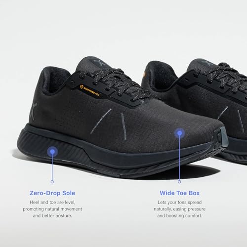 Flux Footwear Adapt Graphene RR Road Running Shoes Wide Toe Box Zero Drop - Women 9 Wide / Men 7.5 Wide - Shadow Black