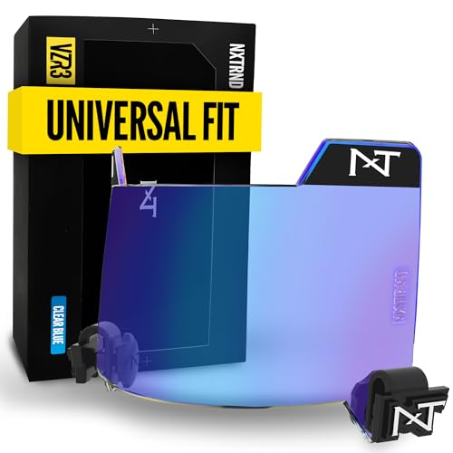 NXT Nxtrnd VZR3 Clear Blue Football Visor - Curved Lens, Anti-Fog, Universal Fit
