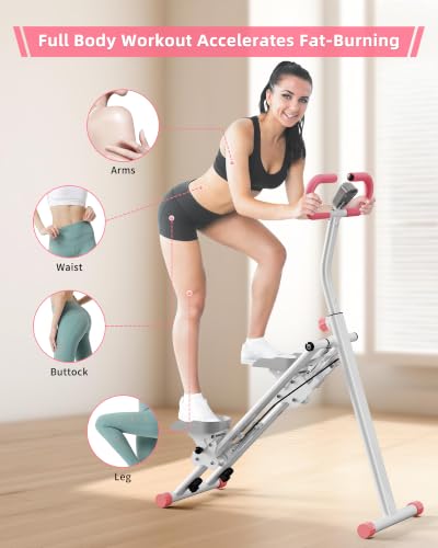 BULAPEACH Pink Vertical Climber Stair Stepper for Full Body Workout Home Exercise