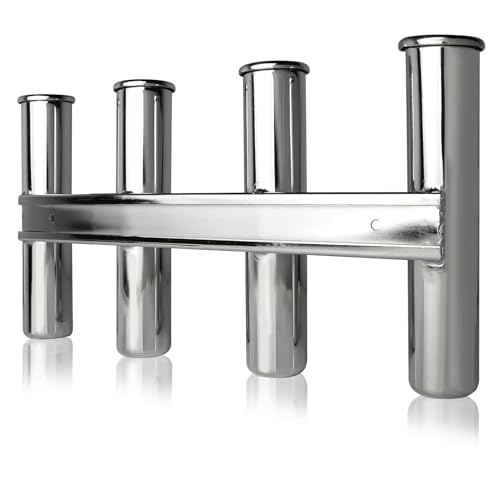Marine Stainless Steel 4-Rod Boat Fishing Rod Holder for Watercraft