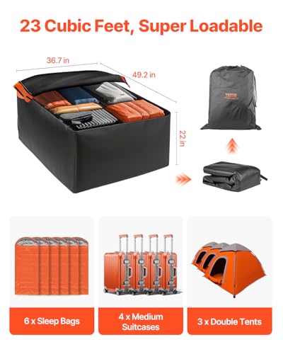 VEVOR Waterproof Car Roof Cargo Bag 23Cu Ft Universal Luggage Storage