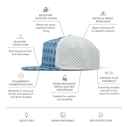 Small Blue Argyle Water-Resistant Men's Rope Hat - Coronado Links Hydro