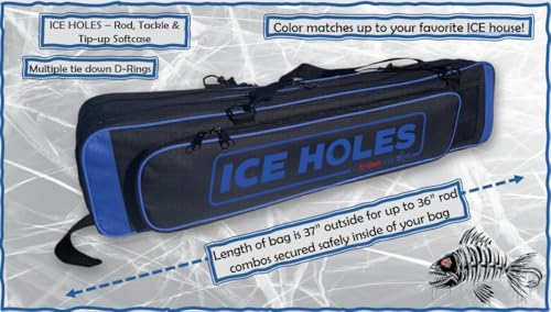 Mermaid Gear Blue Ice Fishing Rod & Reel Tackle Bag - Waterproof Multi-Use Storage