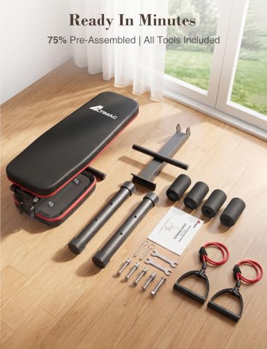 Foldable Home Gym Workout Bench with Adjustable Angles and Compact Storage