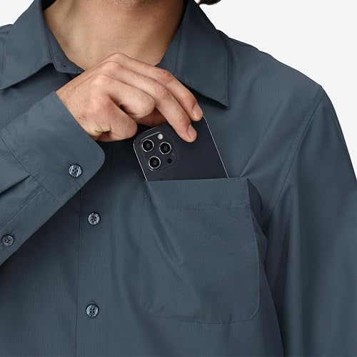 Men's UPF 40 Long Sleeve Shirt - Thunderhead Large Lightweight Breathable
