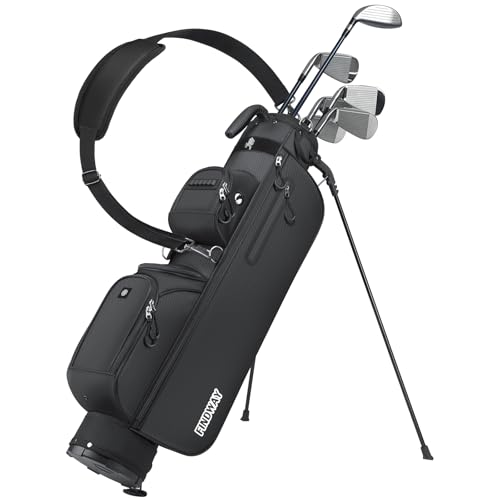 Findway Black 3-Way Lightweight Golf Stand Bag with Stand & Storage