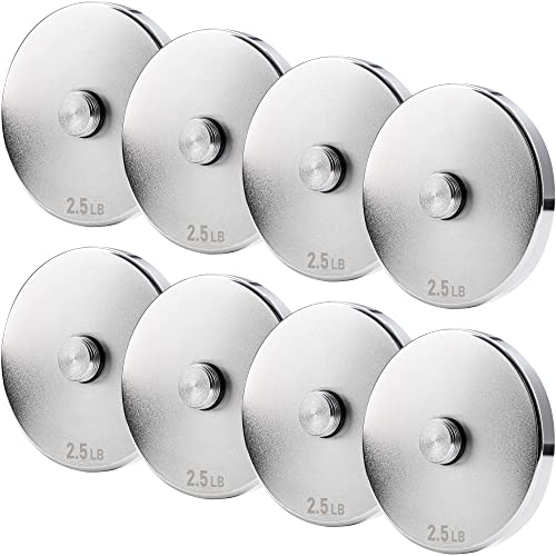 Northdeer 2.0 Upgraded Adjustable Steel Dumbbell Weight Plates 2.5 lbs x 8 Silver