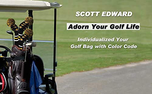 Scott Edward Golf Headcovers for Woods Set of 3 Fits Well Driver(460cc) Fairway Wood and Hybrid(UT) The Perfect Change for Golf Bag (Mushroom)