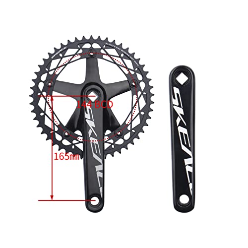 165mm Bike Crankset with 144BCD, 48T/49T Chainring for Track & Fixed Gear Bikes