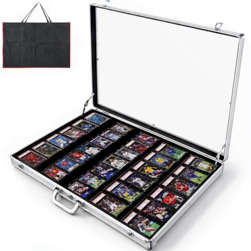 34x22 Inch Trading Card Display Case with Lock and Transport Bag