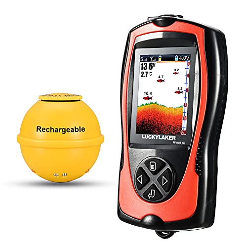 Wireless Fish Finder Kayak Sonar Transducer with LCD Screen Depth Water Depth & Fish Detection