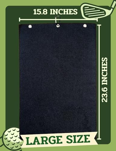 Golf Towel with Carabiner for Men & Golf Lovers - 16x24 Microfiber Cleaning & Absorbent Gift
