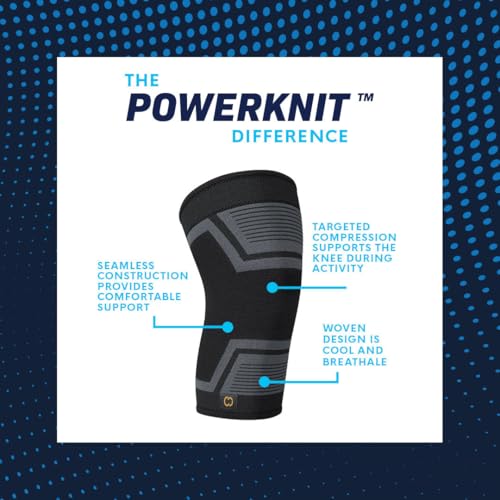 PowerKnit Copper Knee Sleeve Support Brace for Meniscus Tear & Joint Pain - 2XL-3XL