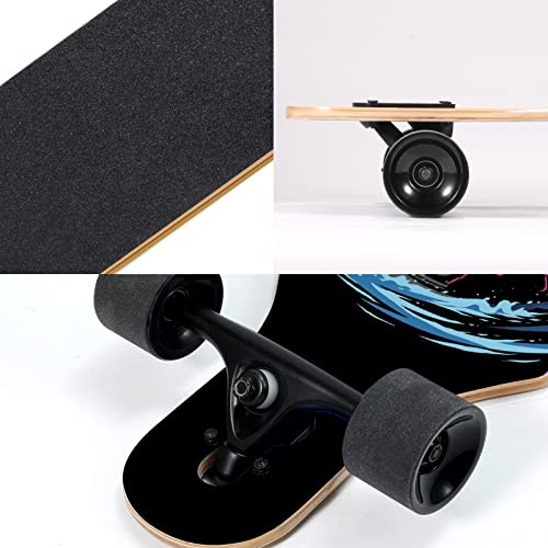 Spaceman Longboard Skateboard 41 Inch Drop Through Cruiser Complete with High-Speed Bearings & T-Tool