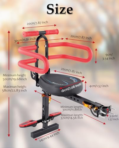 Felixstory Child Seat for Electric Scooter - Red, Suitable for Kids 2-6 Years