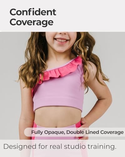Girls Dance Crop Top with Ruffle & Adjustable Strap for Practice & Performance