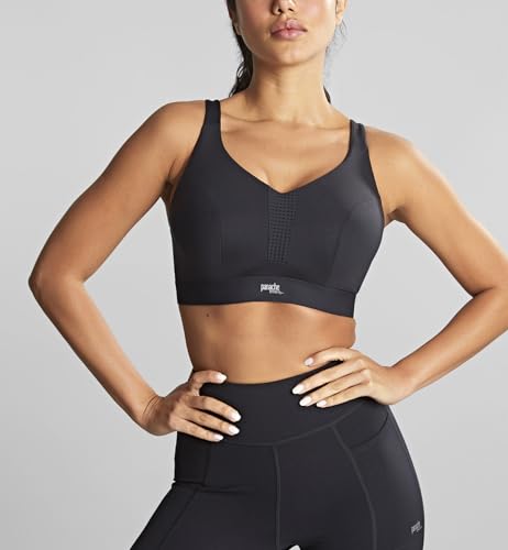 Panache Women's Endurance Wired Sports Bra 34F Black Non-Padded Breathable Support