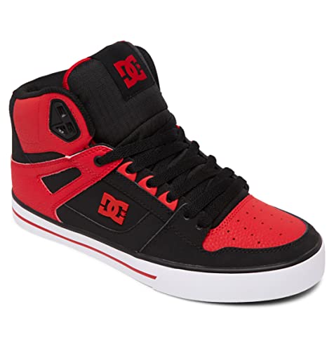 DC Pure High-Top Skate Shoes Men's 10.5 Fiery Red White Black