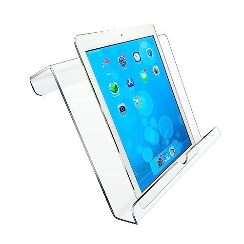 Clear Treadmill Tablet Holder for Exercise Equipment - Acrylic Stand for Books & Devices (8.5x9.5x2.8 Inches) - Variation: Clear