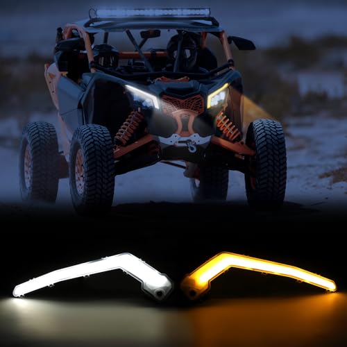 KEMIMOTO X3 Fang LED Lights - Yellow Compatible with Can-Am Maverick X3 2017-2026