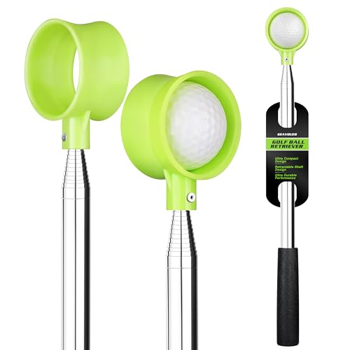 Green 12ft Telescopic Golf Ball Retriever with Dual-Sided Pickup - Stainless Steel