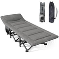 Mopaicot Portable Camping Cot with Mattress & Pillow, Folding Bed for Adults