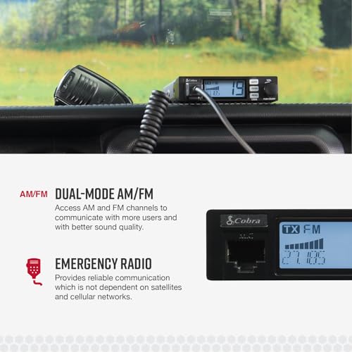 Cobra 19 MINI AM/FM CB Radio - Compact Dual-Mode 40 Channel Handheld