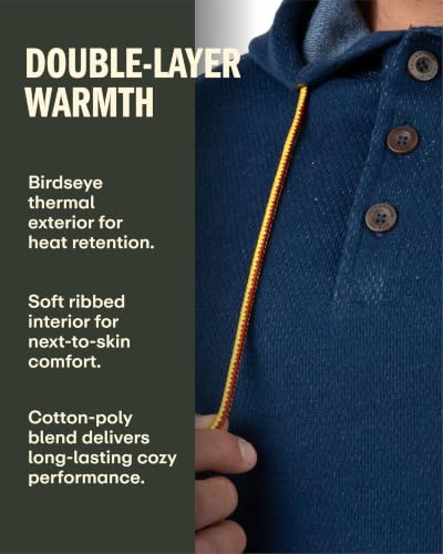 Field & Stream Men's Double Reed Hoodie XL Navy Blue Thermal Casual Sweatshirt