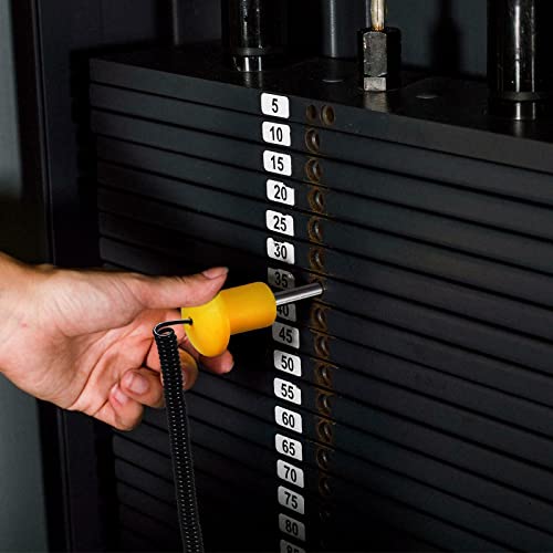 Universal Weight Stack Pin for Commercial & Home Gym – Yellow, 3/8" Dia, 5.5" Insertion (Long Pin)