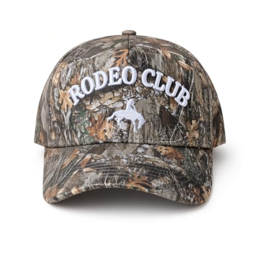 Western Camo Trucker Hat for Men & Women - Rodeo Club Embroidered Cap