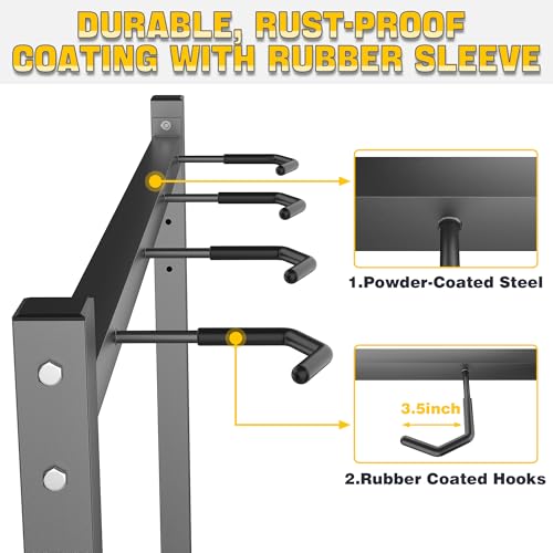 Freestanding Bike Rack for 4 Bikes - Vertical Garage Storage Stand