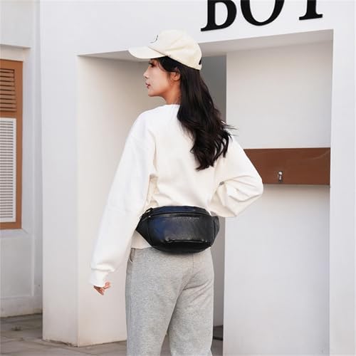 Lightweight PU Leather Fanny Packs Purse, Trendy Women Versatile Crossbody Shoulder Bags with Coin Zip Pocket for Party Festival Outdoor Traveling Beach